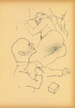 dr. grosz Dr.S. and Woman - Original Offset and Lithograph by George Grosz - 1923