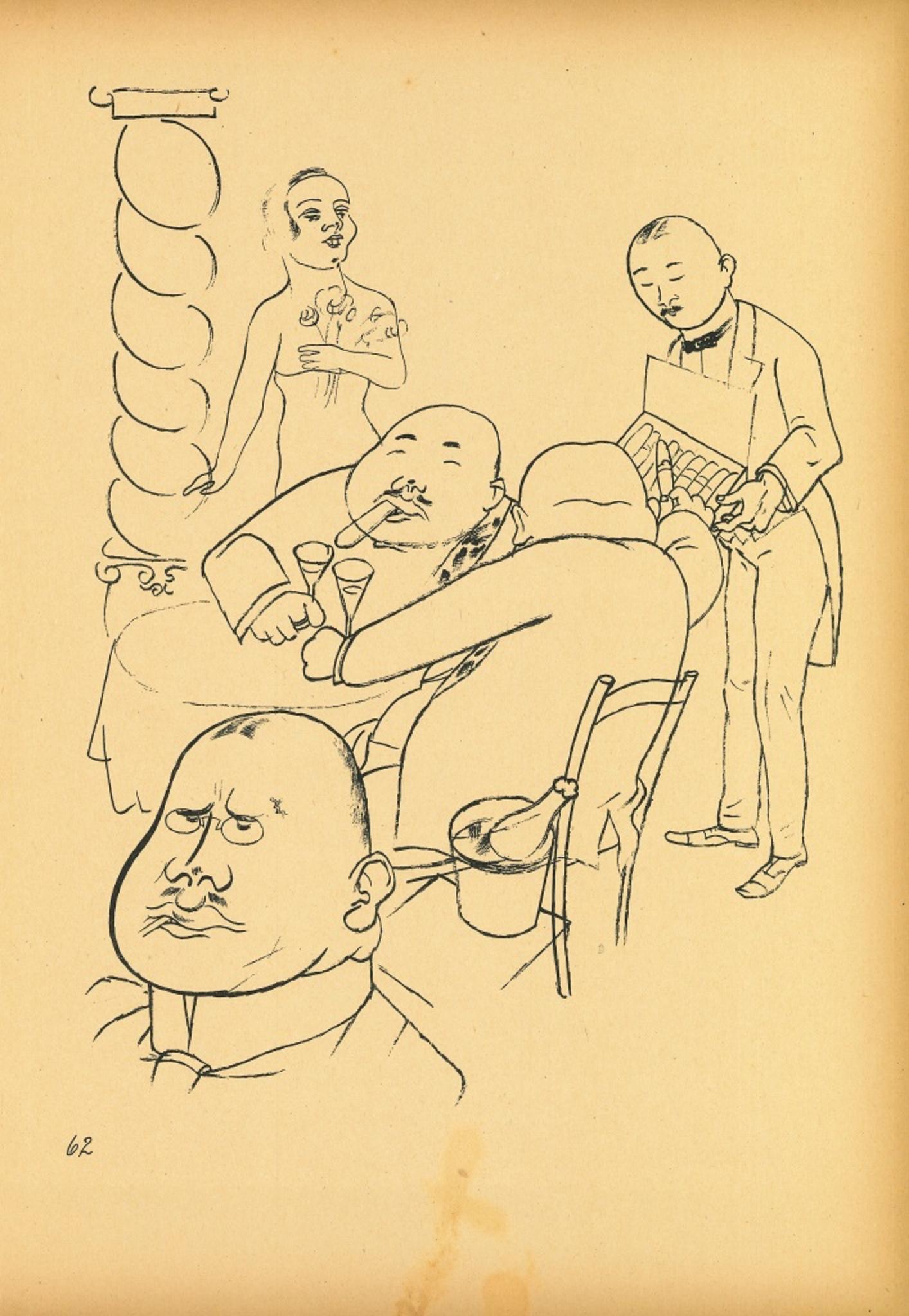 Esplanade from Ecce Homo is an original offset lithograph, realized by George Grosz.

The artwork belongs to the porfolio Ecce Homo published between 1922/1923,edition of Der Malik-Verlag Berlin.

Numbered on plate on lower margin. 

Good conditions