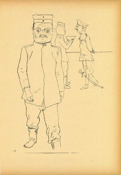 General von Ecce Homo – Original Offset- und Lithographie von George Grosz – 1923