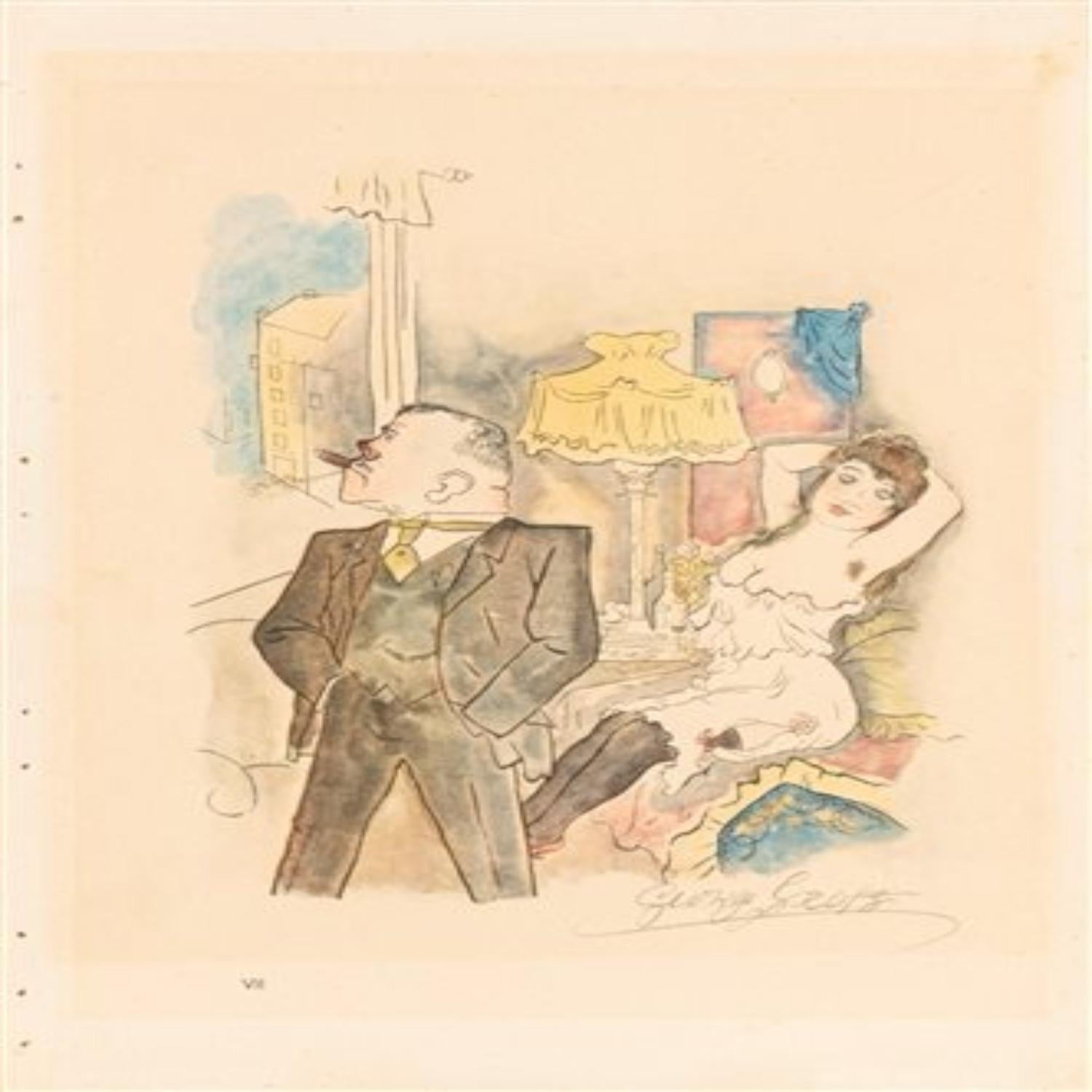 George Grosz (1893-1959) - Kraft und Anmut - Farblithographie - 1923 im Angebot 1