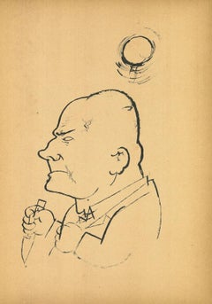 Antique Grim Man - Original Offset and Lithograph by George Grosz - 1923