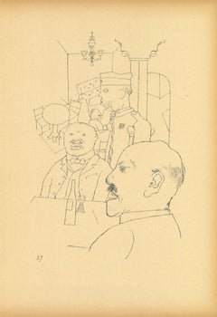 Hard Times - Original Offset and Lithograph by George Grosz - 1923