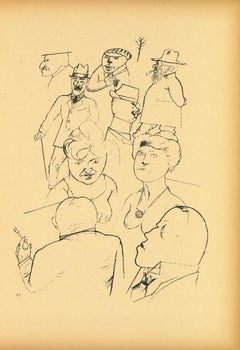 Homeland Figures - Original Offset and Lithograph by George Grosz - 1923