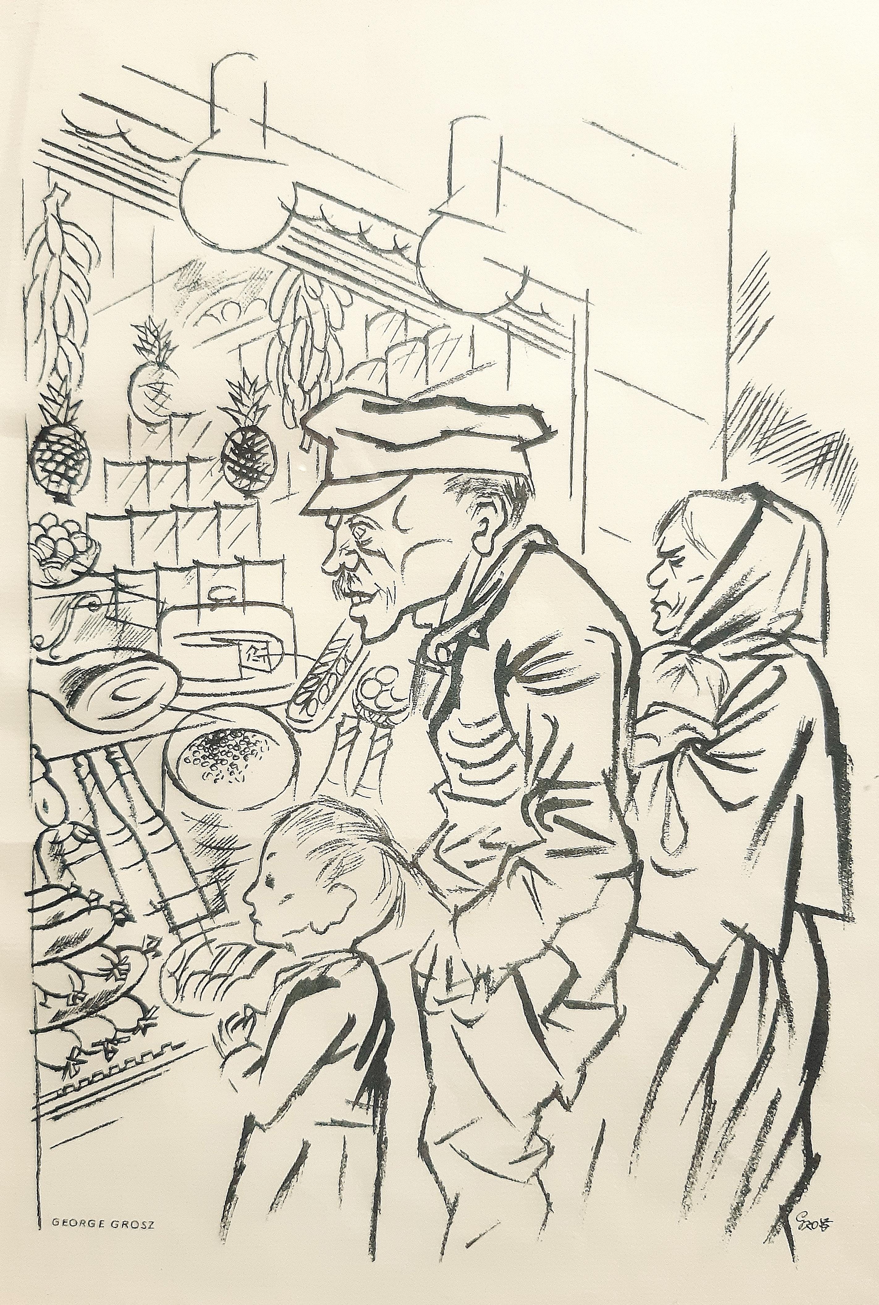 Hunger - Original Lithograph by George Grosz - 1924