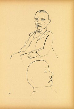 Antique In Thought - Original Offset and Lithograph by George Grosz - 1920