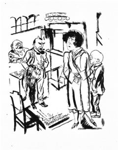 Interrogation - Lithographie et offset d'origine de George Grosz - 1925