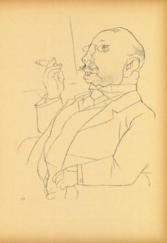 Landlord - Original Lithographie und Offsetdruck von George Grosz - 1923