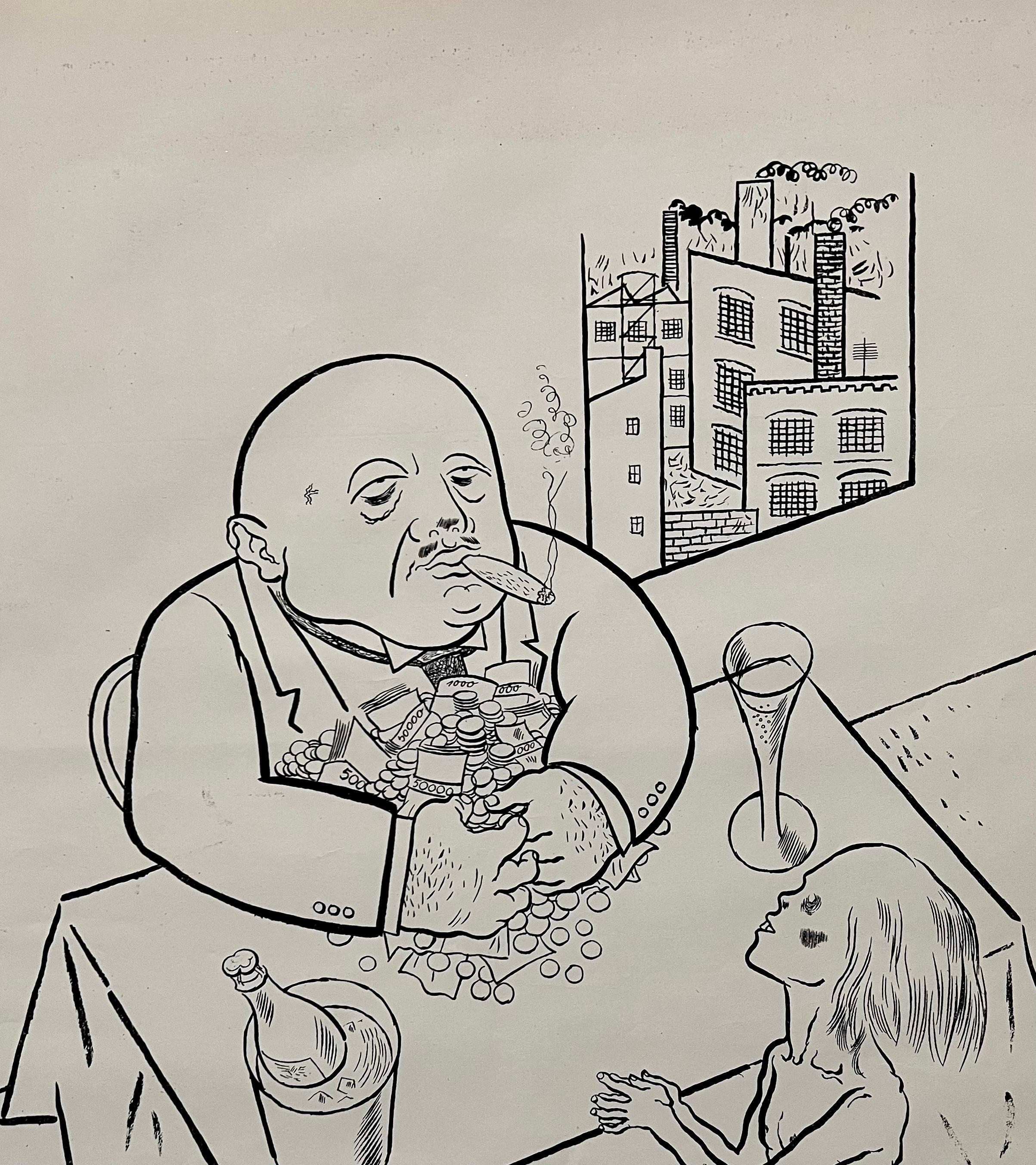 Grande George Grosz 1923 Litografía Die Rauber Expresionismo alemán Realismo WPA en venta 4