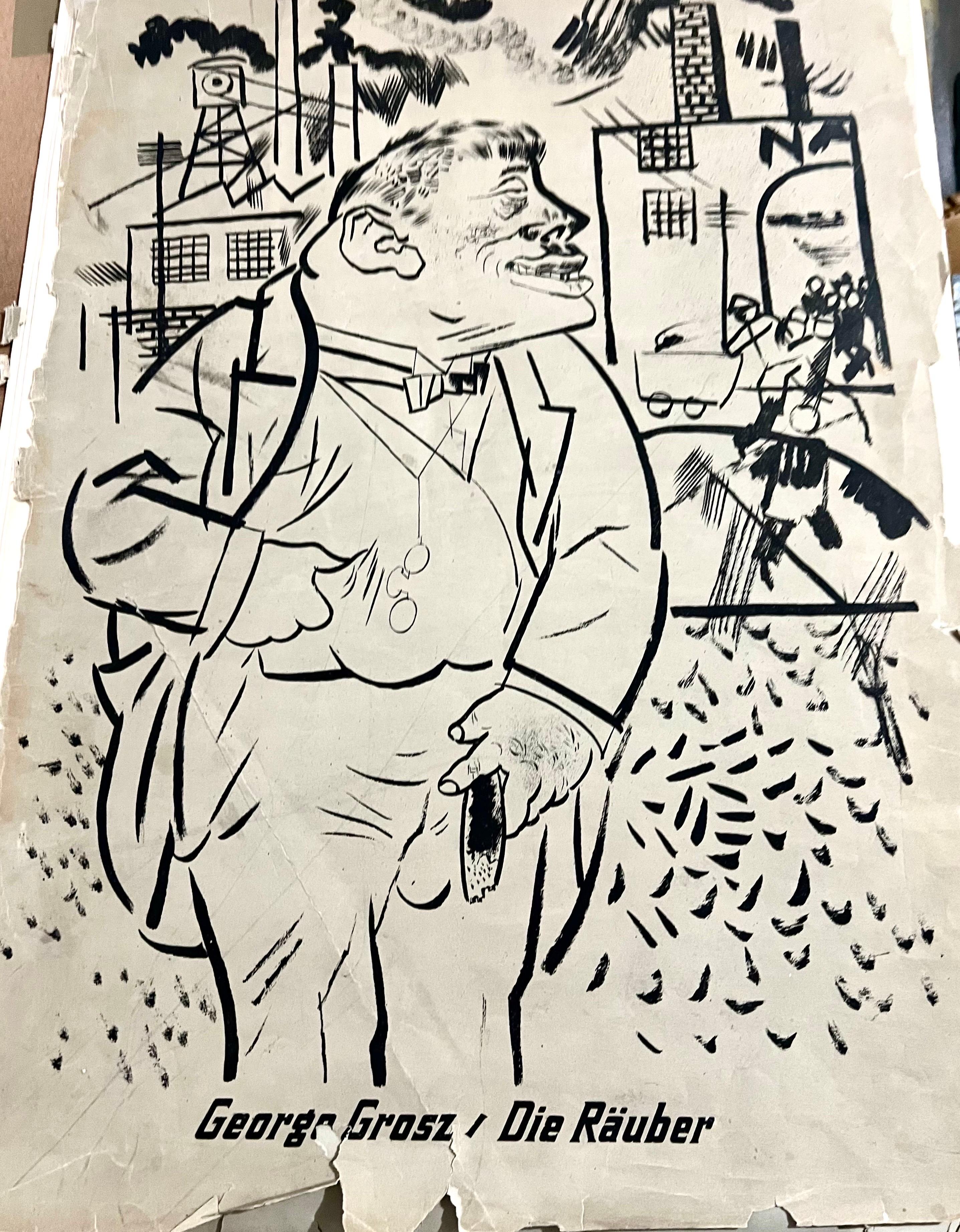 Large George Grosz 1923 Lithograph Die Rauber German Expressionism WPA Realism  For Sale 11