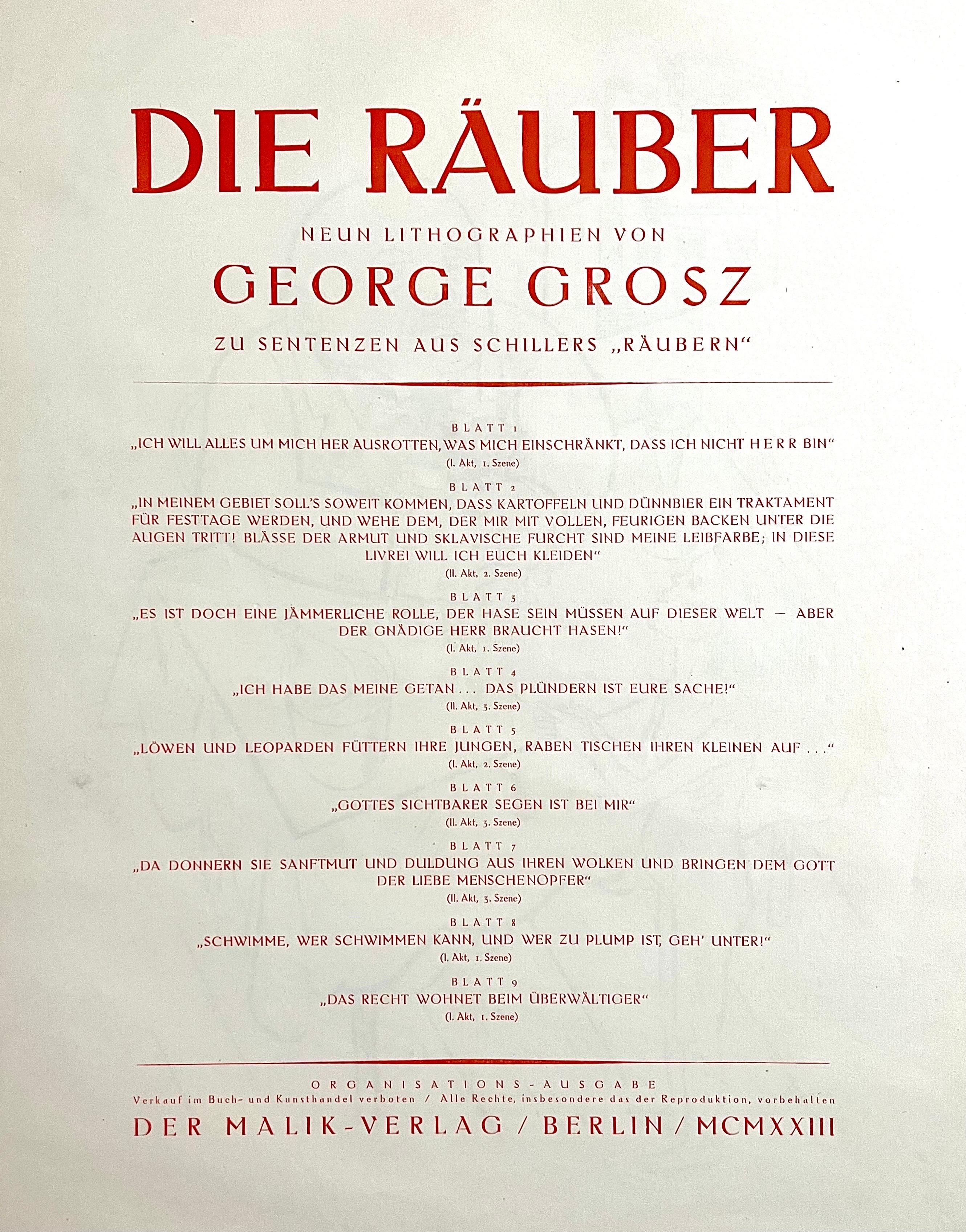 Große Lithographie von George Grosz aus dem Jahr 1923, Die Rauber, Deutscher Expressionismus, WPA- Realismus  im Angebot 14