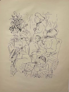 Large George Grosz 1923 Lithograph Die Rauber German Expressionism WPA Realism