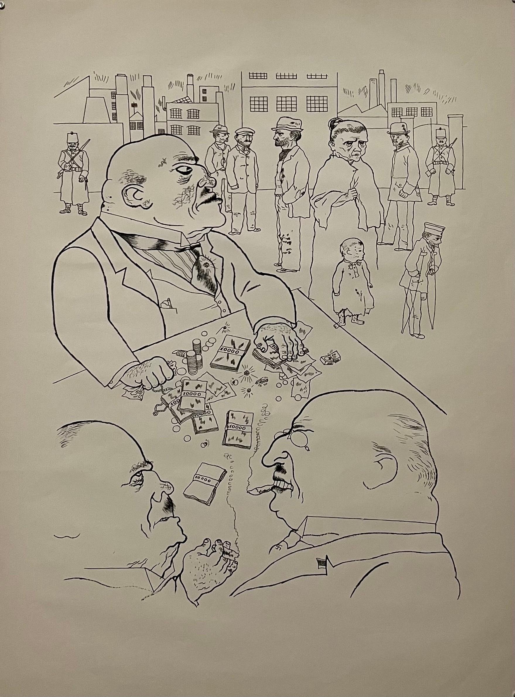 Large George Grosz 1923 Lithograph Die Rauber German Expressionism WPA Realism  For Sale 7