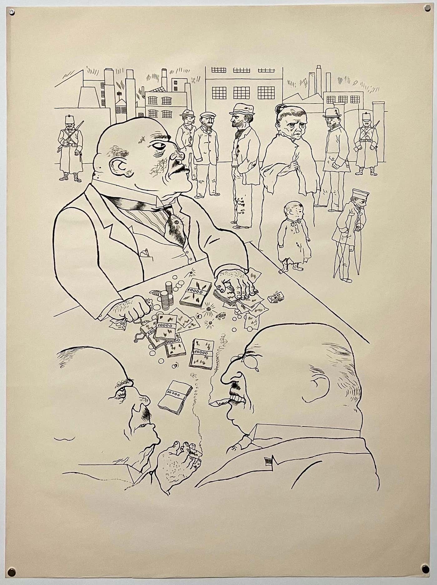 George Grosz - Large George Grosz 1923 Lithograph Die Rauber German ...