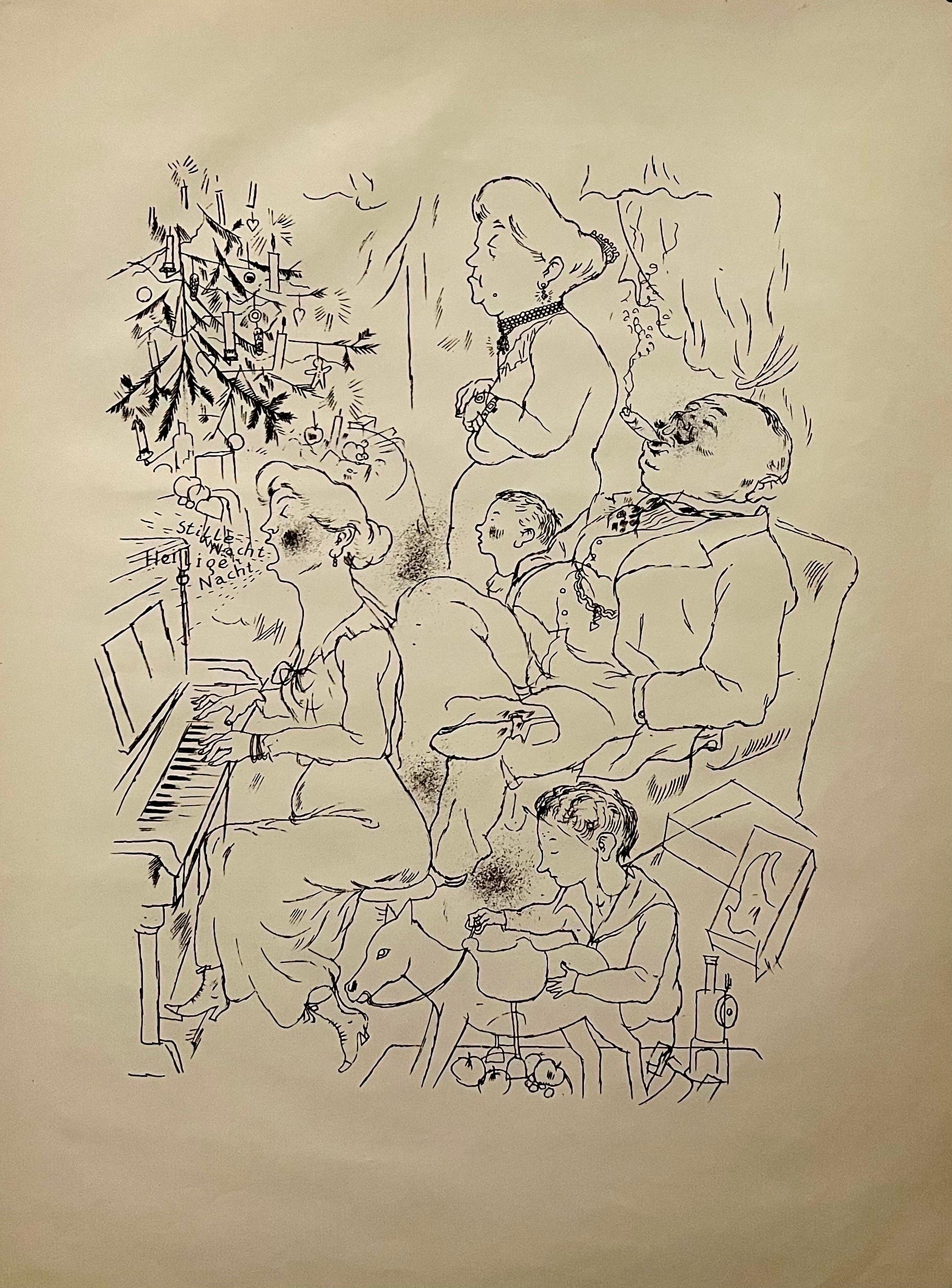De Los ladrones. Litografías de George Grosz para el drama del mismo nombre. 
Fotolitografía sobre papel con marca de agua. 19 X 25,5 pulgadas (tamaño de la hoja).  No está firmado a mano ni numerado en pecil.
Edición limitada. Berlín, Malik-Verlag,