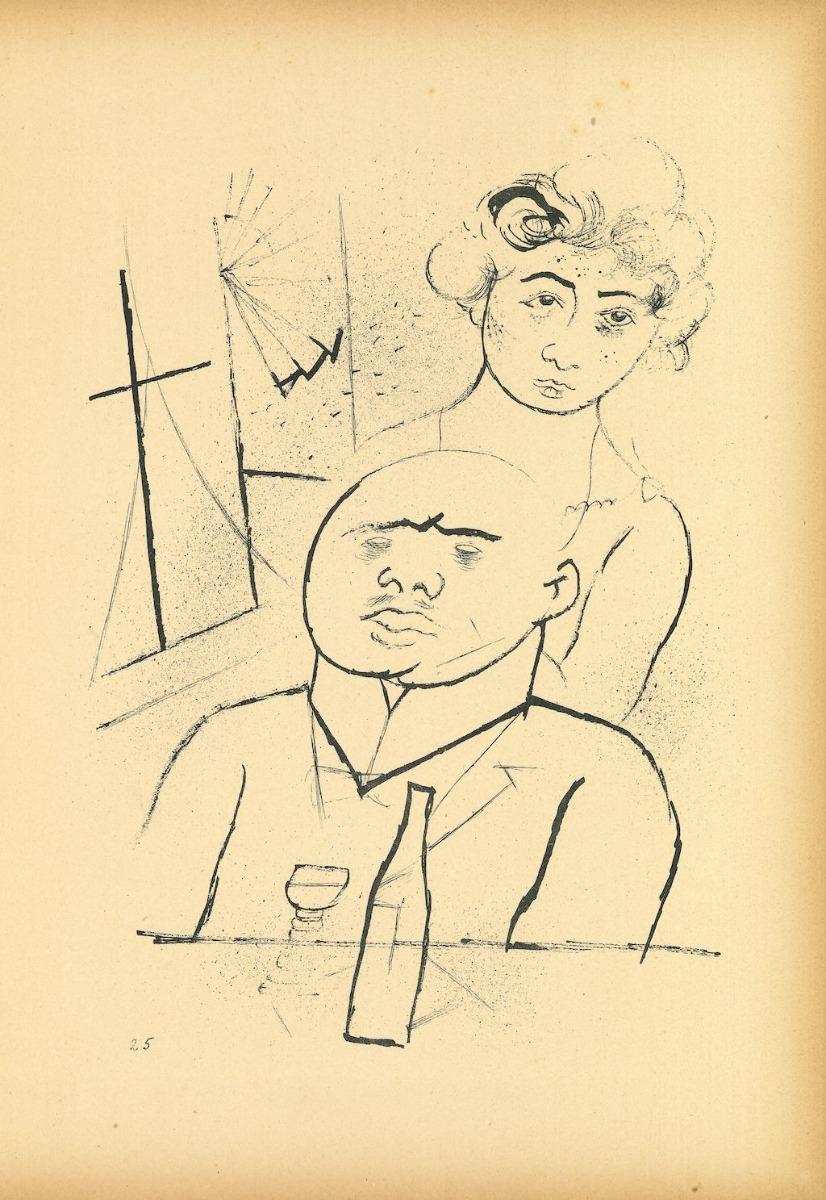 Melancholy - Original Lithograph and Offset by George Grosz - 1923