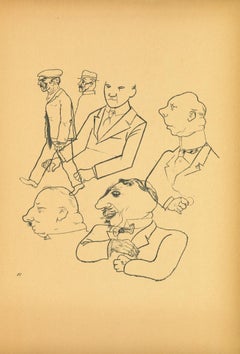 Hombres del Ecce Homo - Litografía original de George Grosz - 1923