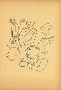 Antique Men from Ecce Homo - Original Lithograph by George Grosz - 1923