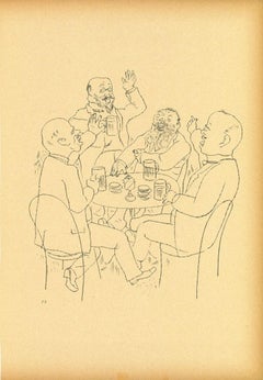 Old Lad Glory - Original Offset and Lithograph by George Grosz - 1923