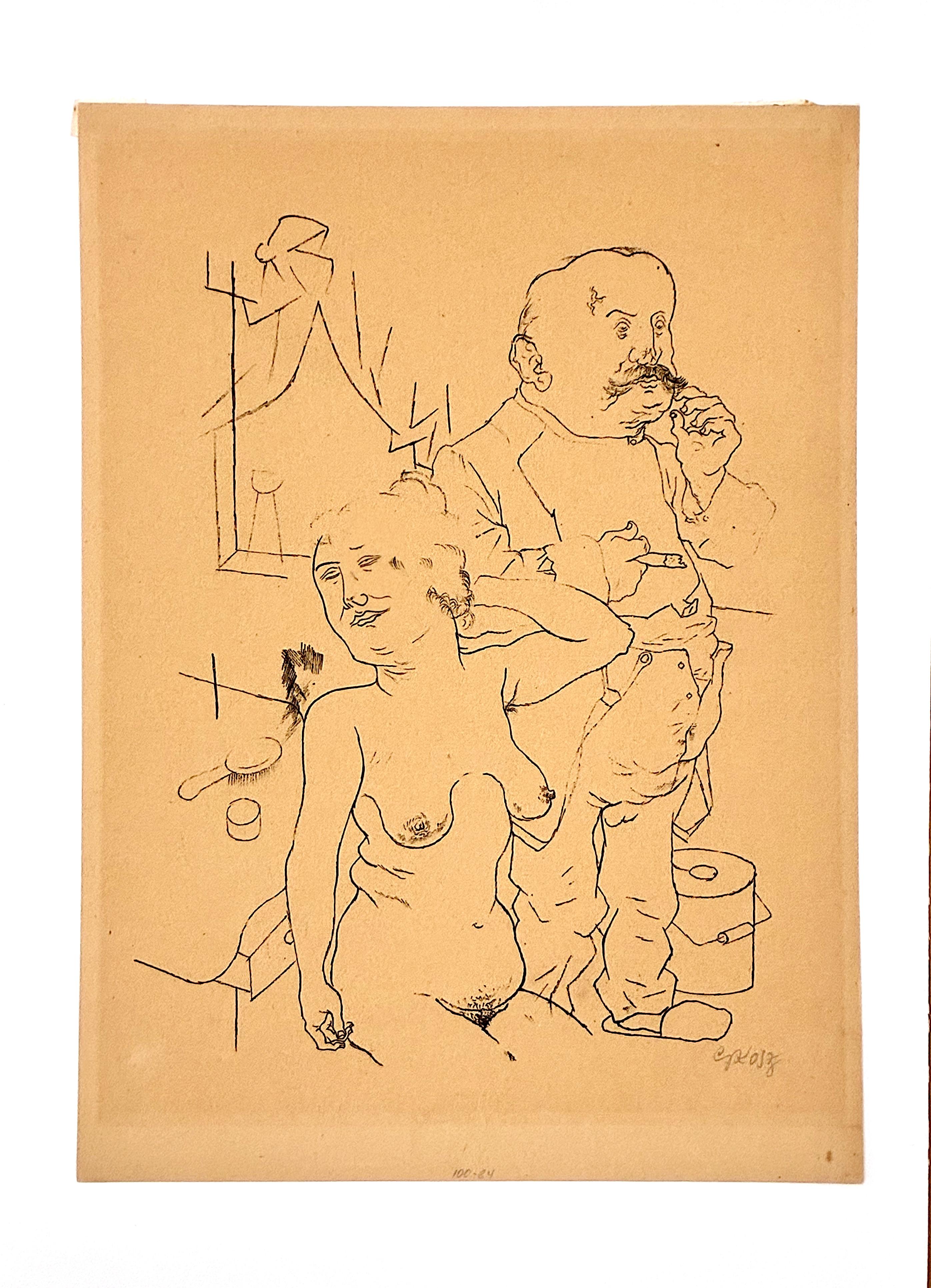 Litografia offset satirica "Lovesick" firmata e numerata