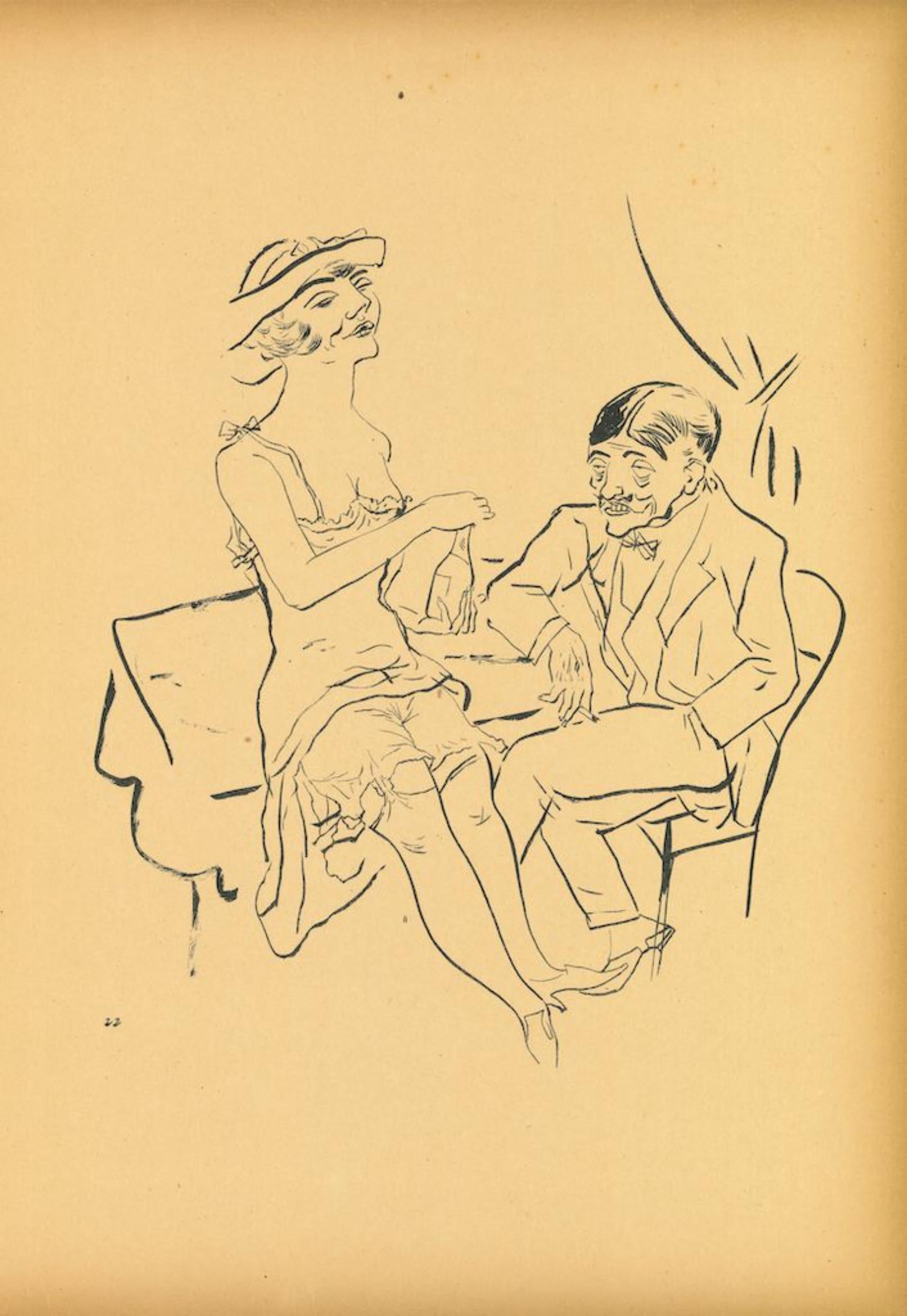 Separe - Litografía original y offset de George Grosz - 1923