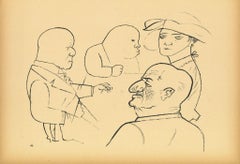 Squalo - Offset e litografia originale di George Grosz - 1923