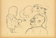 Shark – Original Offset- und Lithographie von George Grosz – 1923