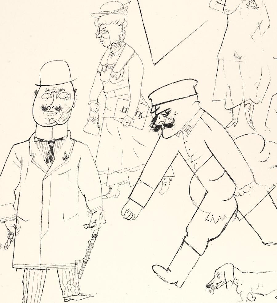 Strassenszene - Original Offset and Lithograph by George Grosz - 1923 1