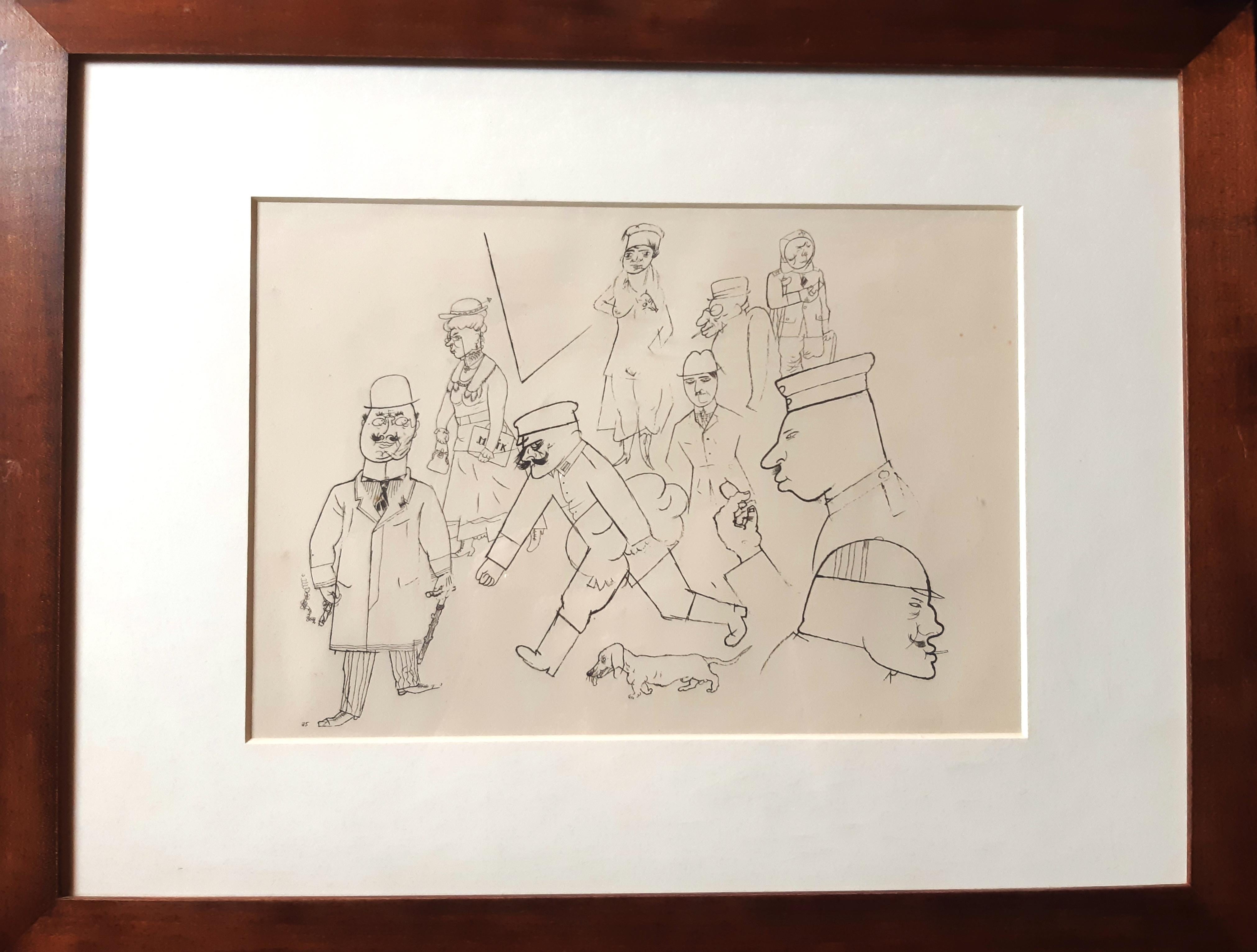 Strassenszene - Original Offset and Lithograph by George Grosz - 1923 2