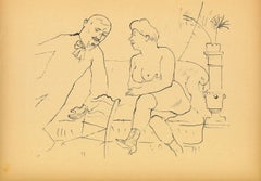 The Visit - Original Offset and Lithograph by George Grosz - 1923