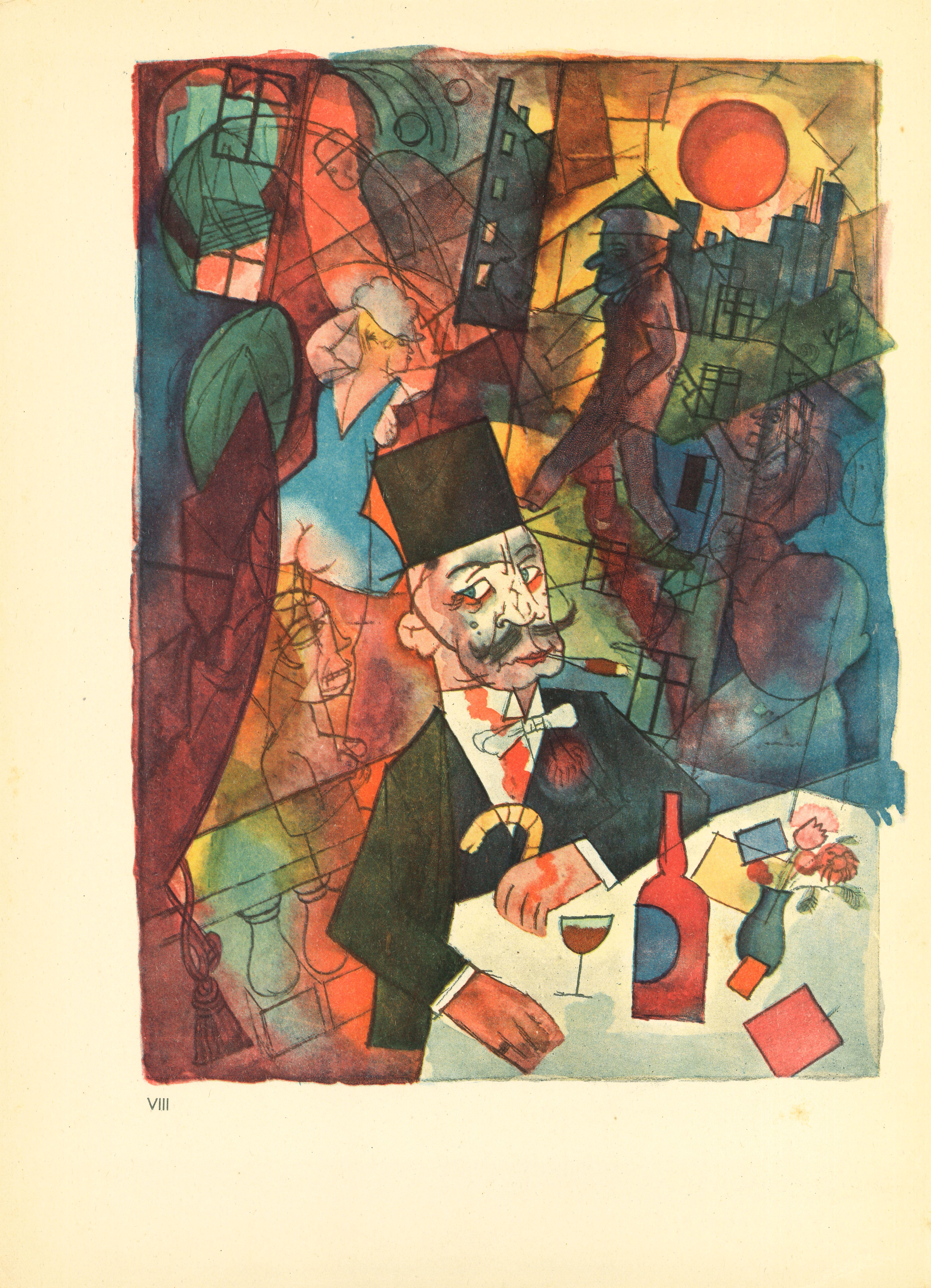 The white Slaver is an original seven-color offset and lithograph, realized by George Grosz.

The artwork is the plate n. VIII from the porfolio Ecce Homo published between 1922/1923,edition of Der Malik-Verlag Berli, that includes offset lithograph