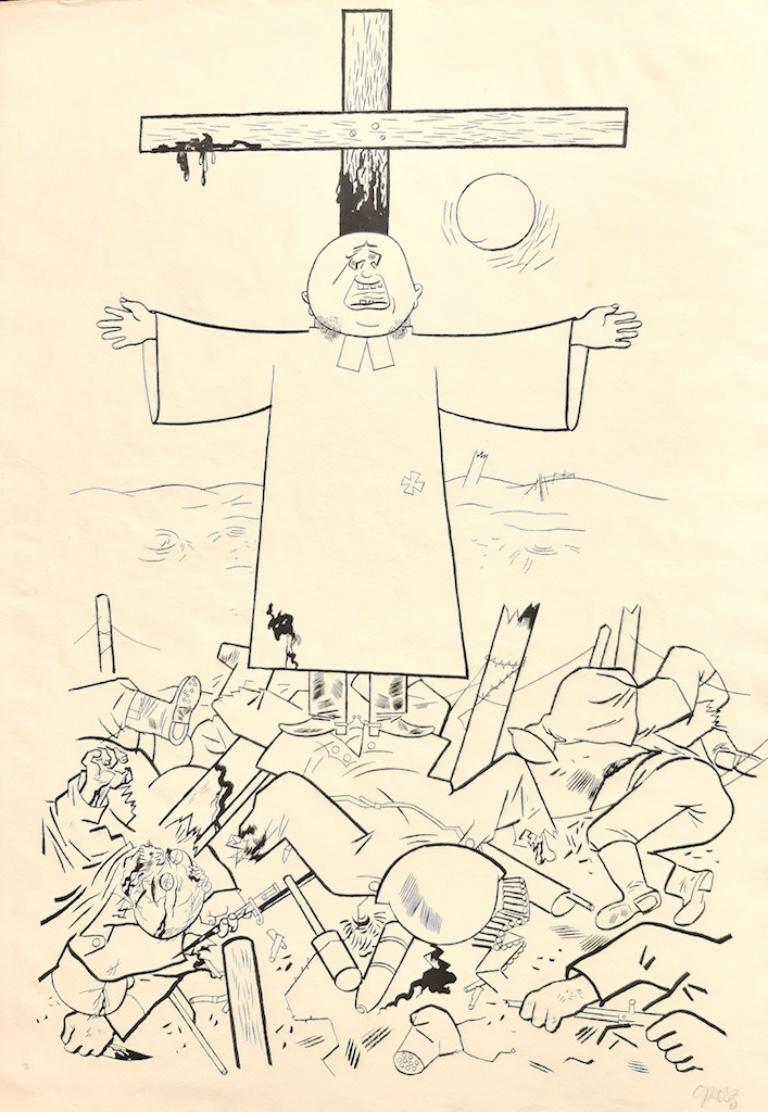 Truenan desde sus nubes  es una  litografía original, realizada por  George Grosz  en 1922,  de Die Raüber, edición Malik Verlag en 100 estampas, plancha nº 8 de Die Raüber, firmada a mano con lápiz.

"Truenan desde sus nubes sobre la mansedumbre y