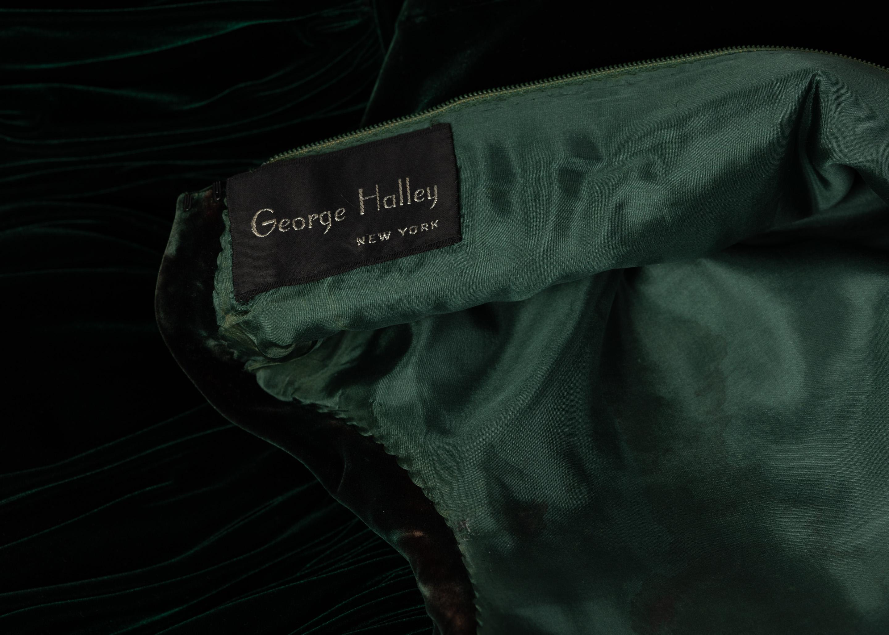 George Halley Green Velvet Dress, 1960s 2