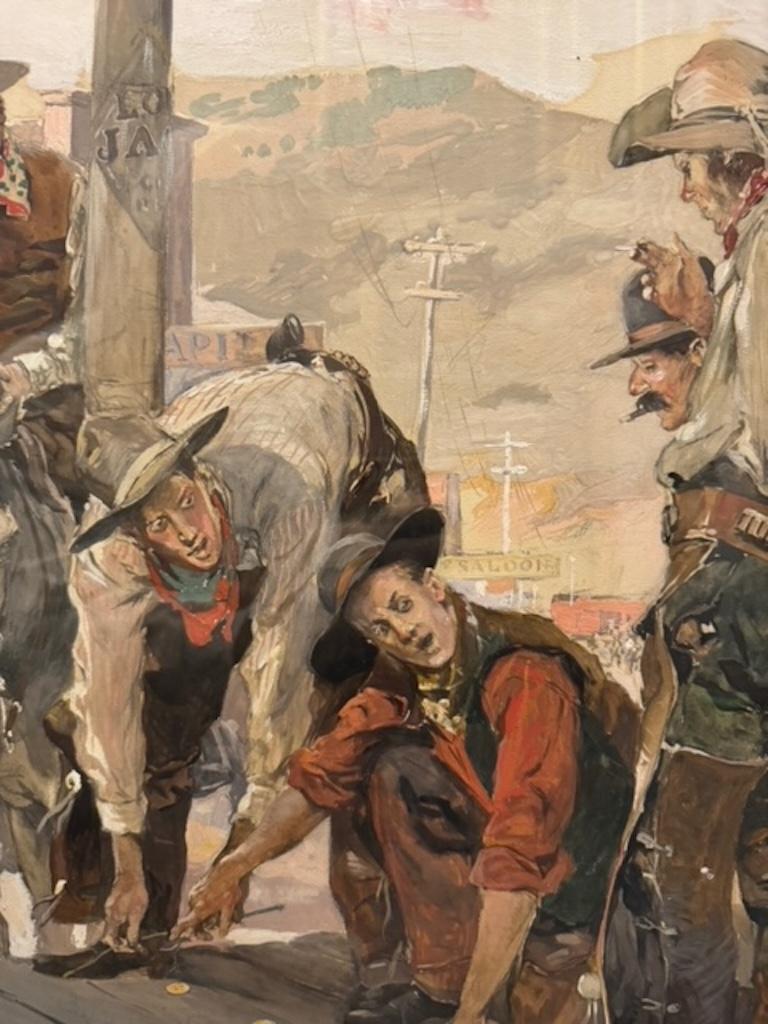 Seats of the Haughty, Munsey's Magazine Illustration - Brown Figurative Painting by George Hand Wright