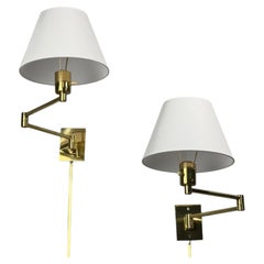 George Hansen, Articulating Wall Lights, Polished Brass, Spain, 1970s