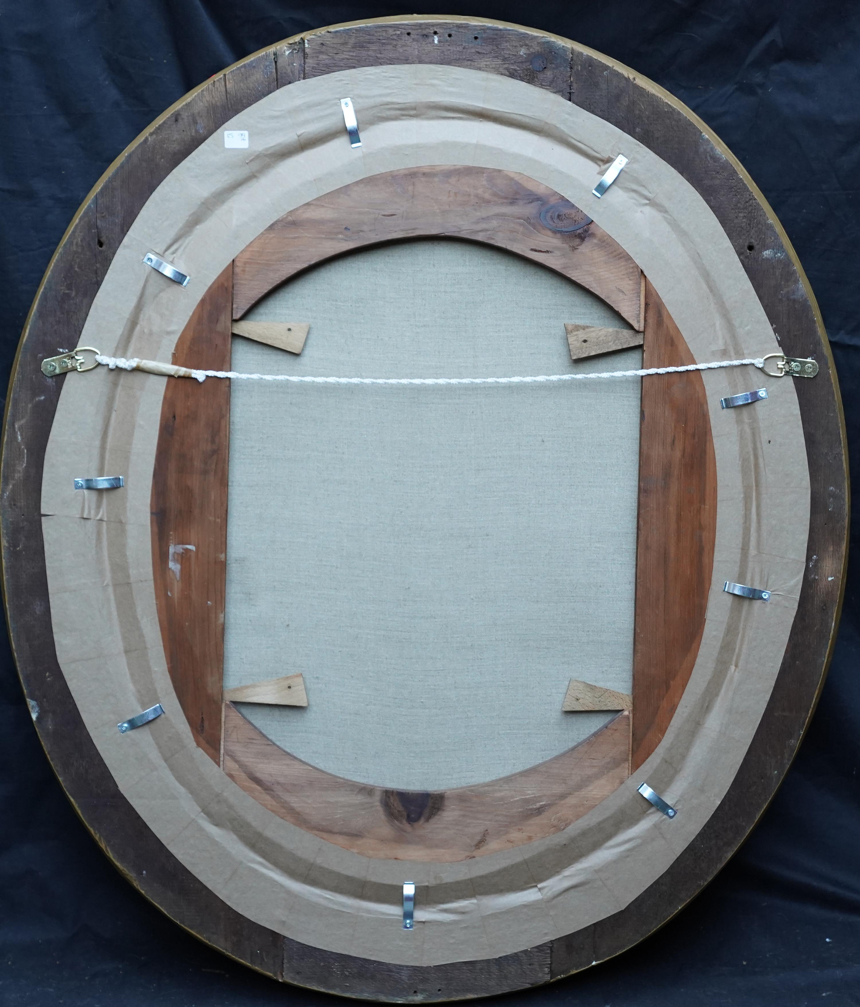 Oval Portrait of Girl with Blue Sash - Scottish Edwardian art oil painting im Angebot 4