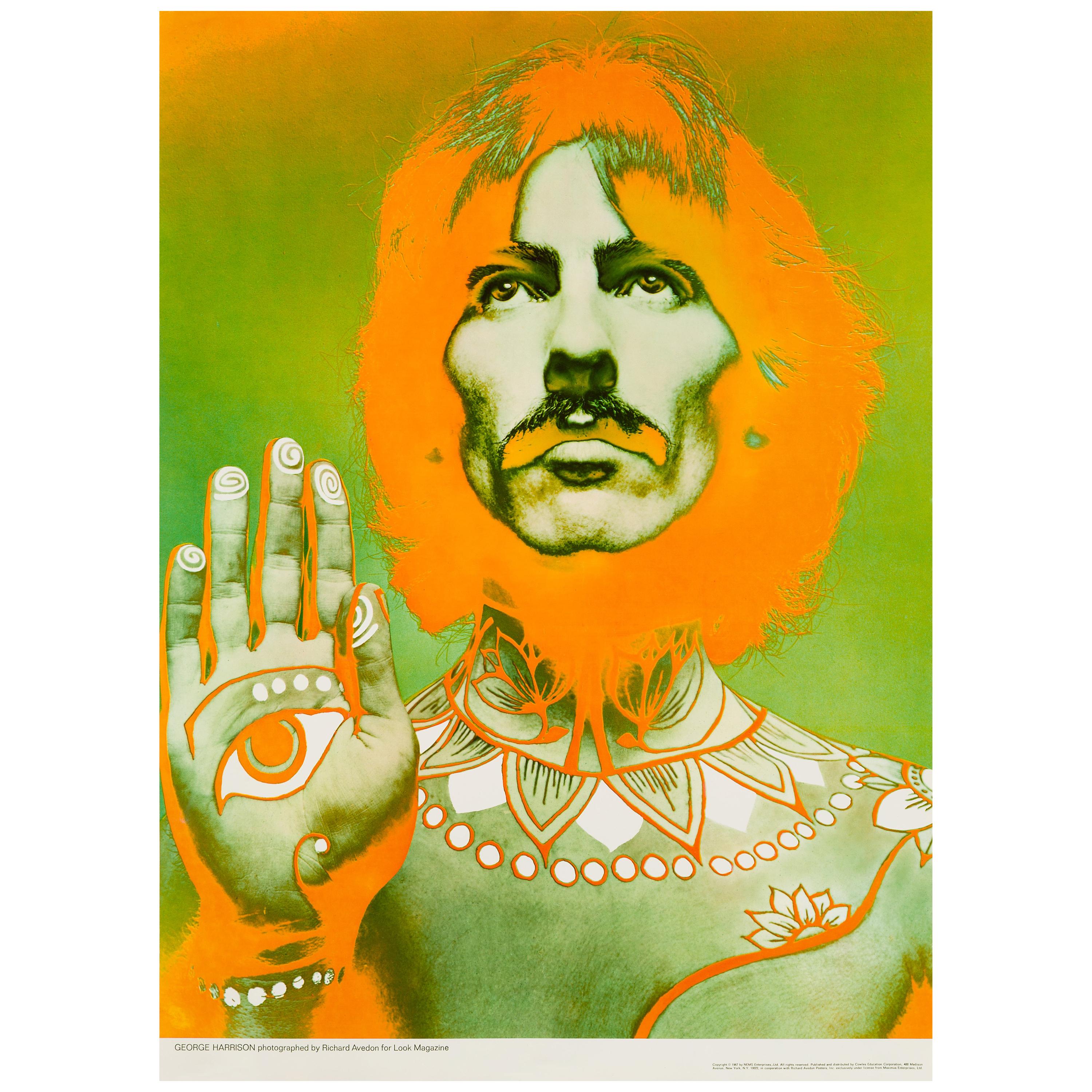 George Harrison Original Vintage Poster by Richard Avedon, 1967 at 1stDibs  | george harrison poster, richard avedon george harrison, george harrison  psychedelic poster