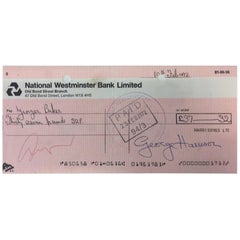 George Harrison Signed Cheque Made Out to Ginger Baker