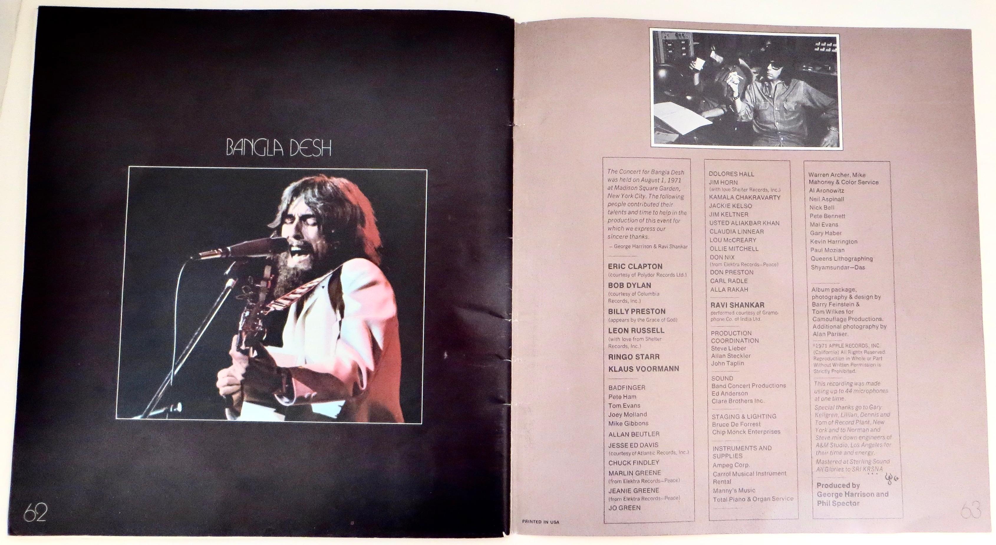 Post Konzertprogramm „The Concert For Bangladesh“ von George Harrison, 1. August 1971 im Angebot 5