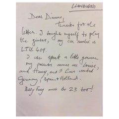 George Harrison Unsigned Handwritten Letter to Fan
