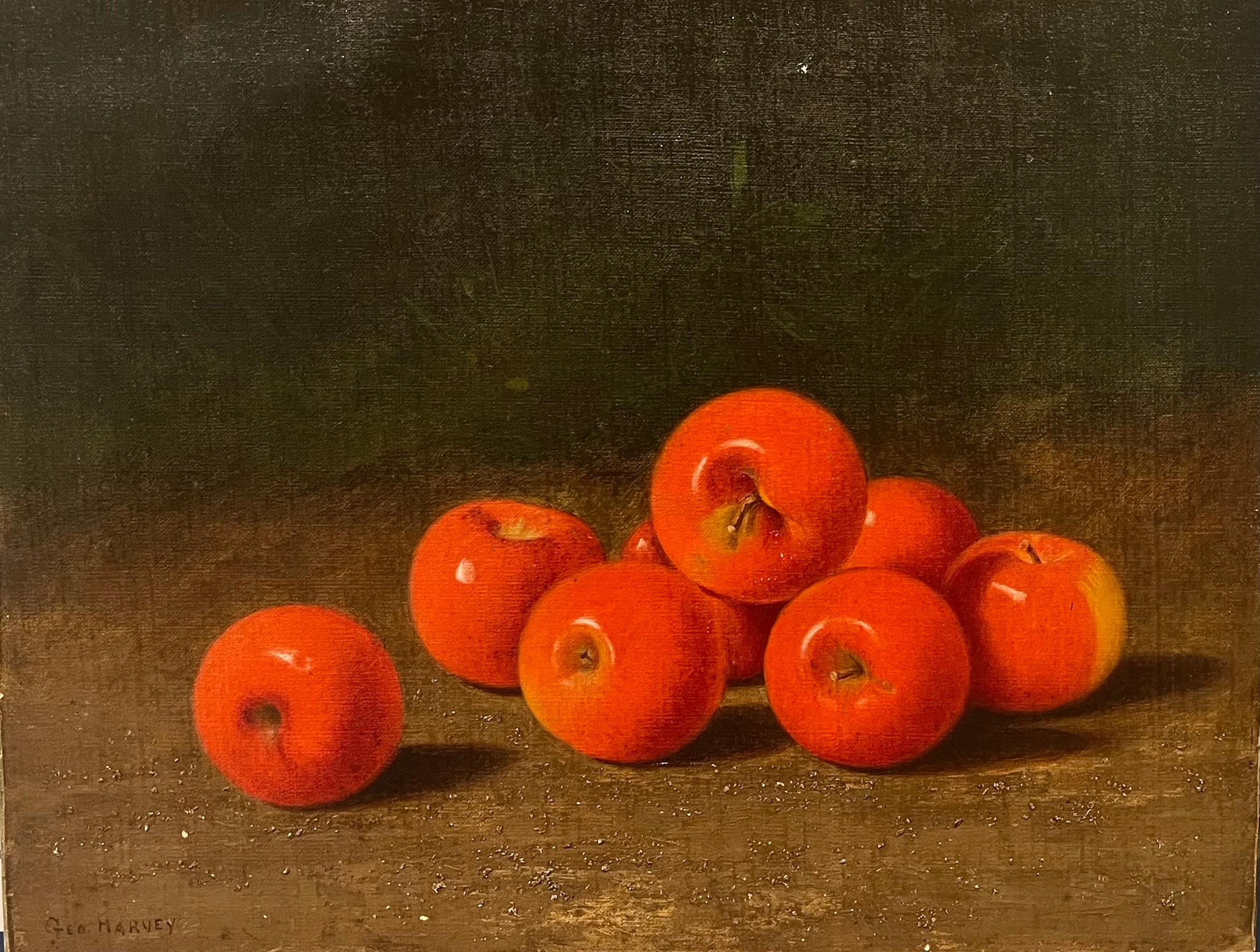 George Harvey Still-Life Painting - Oil Still Life of Apples