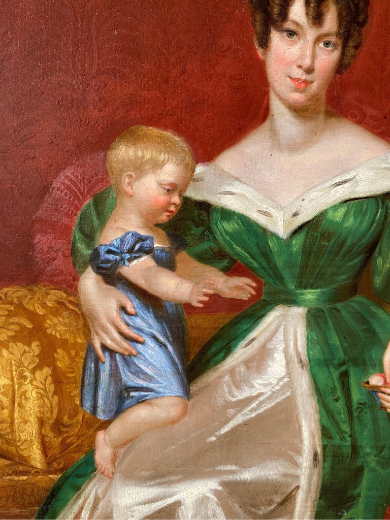 Künstler Aus Dem 19 Jahrhundert Familienporträt einer Mutter mit ihren Kindern aus dem 19. Jahrhundert