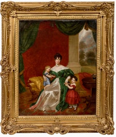 19th century British family portrait of a mother with her children - royal