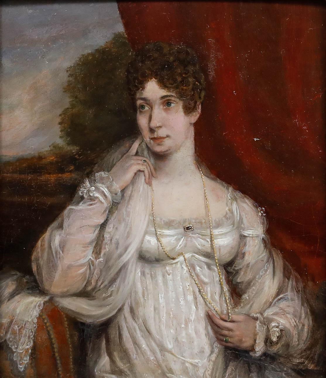 Cercle de George Hayter (1792-1871) - Huile du début du XIXe siècle, Mme Harriet Heylyn en vente 1