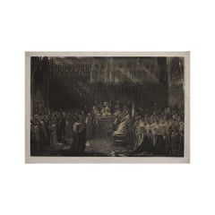 Engraving by Sir George Hayter depicts the coronation of Queen Victoria
