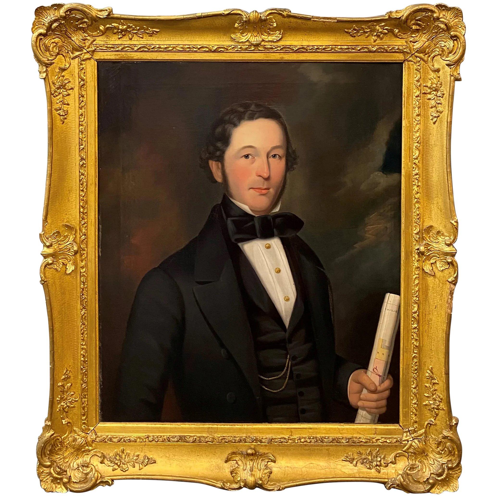 George Hedley Portrait Painting – Porträt eines Gentleman oder Architekten
