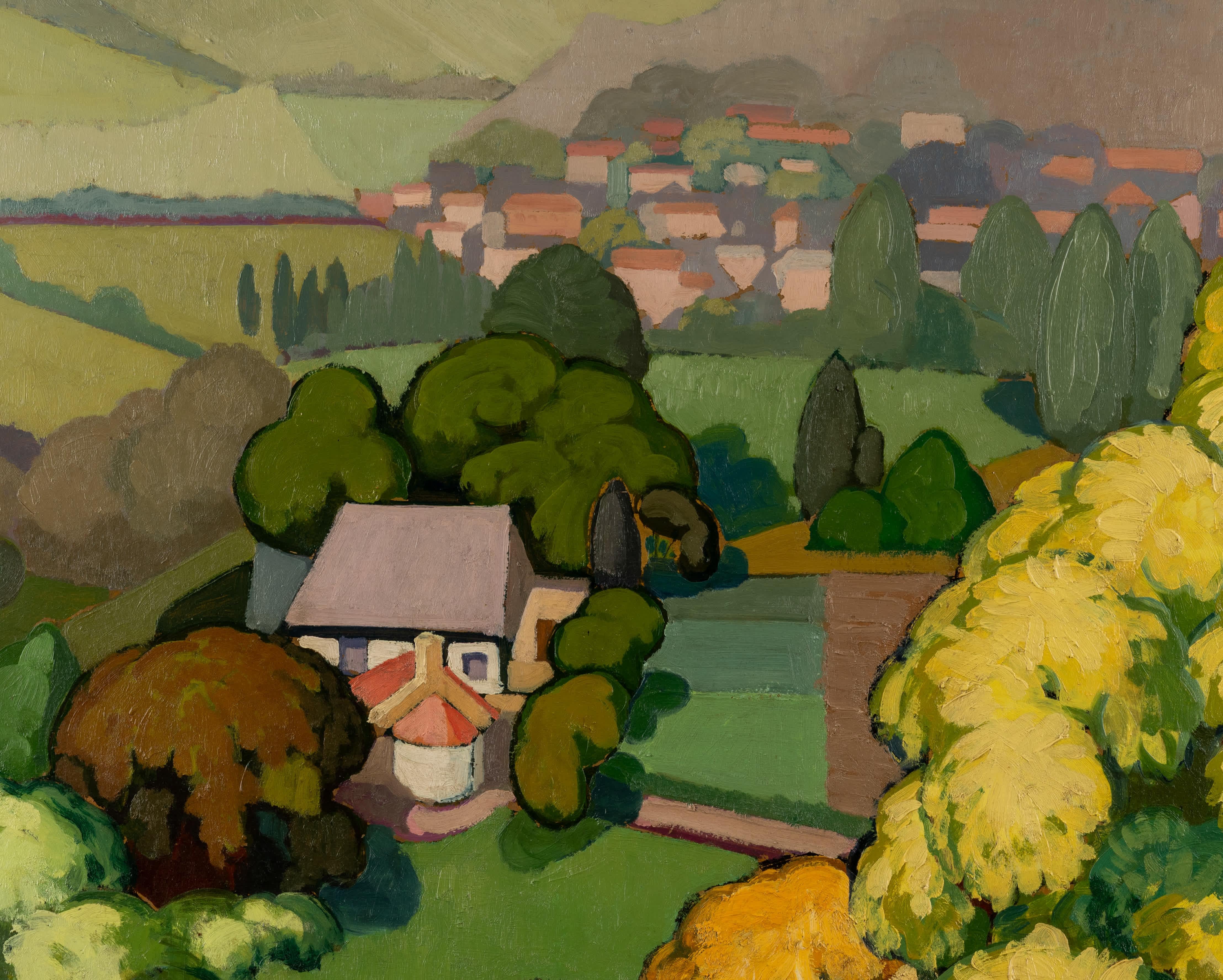 Paisaje fauvista - Painting Fauvista de George-Henri Tribout