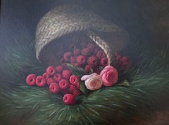 Raspberries, Peonies with a Basket