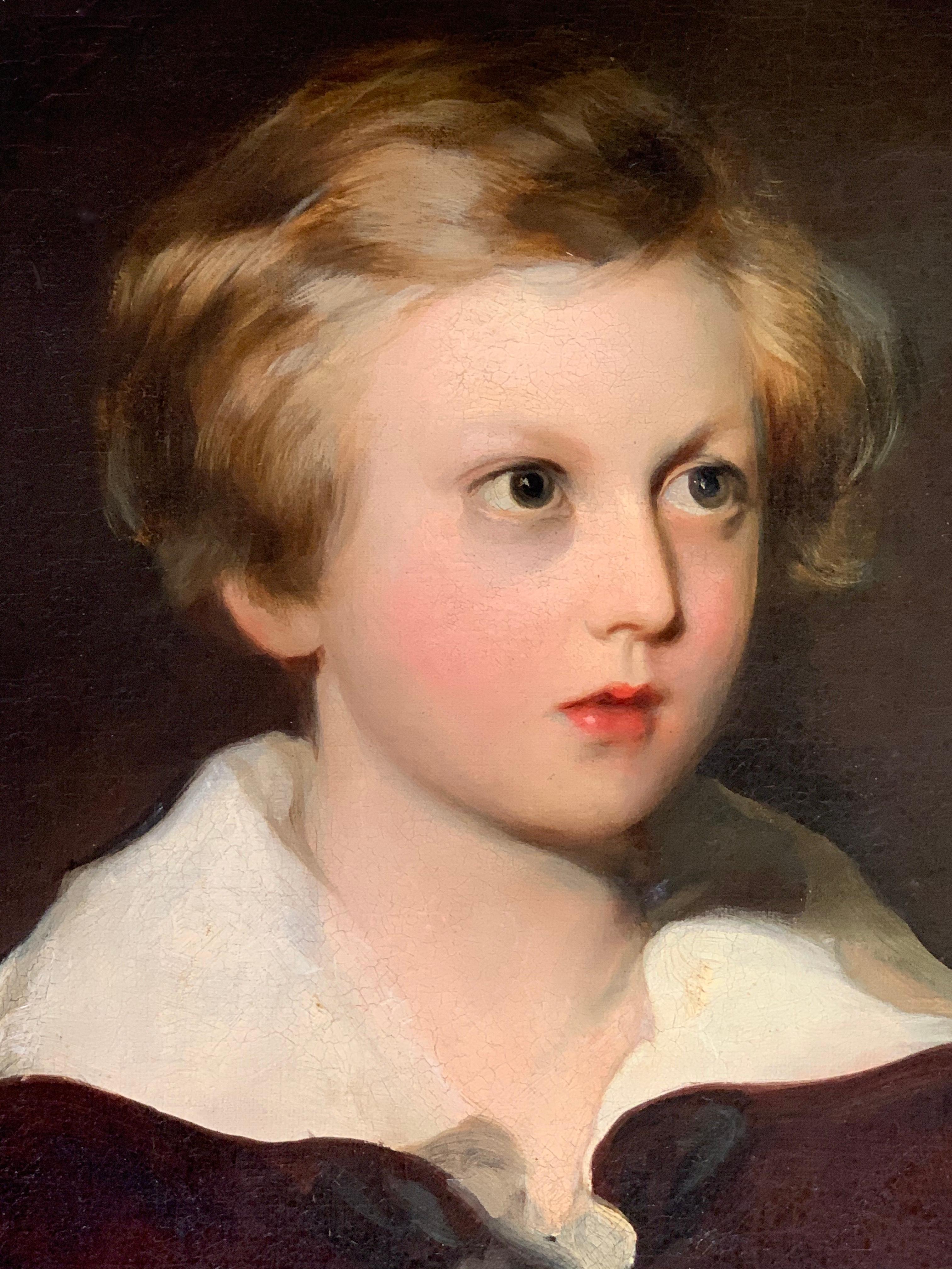 19th Century English Oil on Canvas Portrait of a Young Boy (Master Fletcher) 1