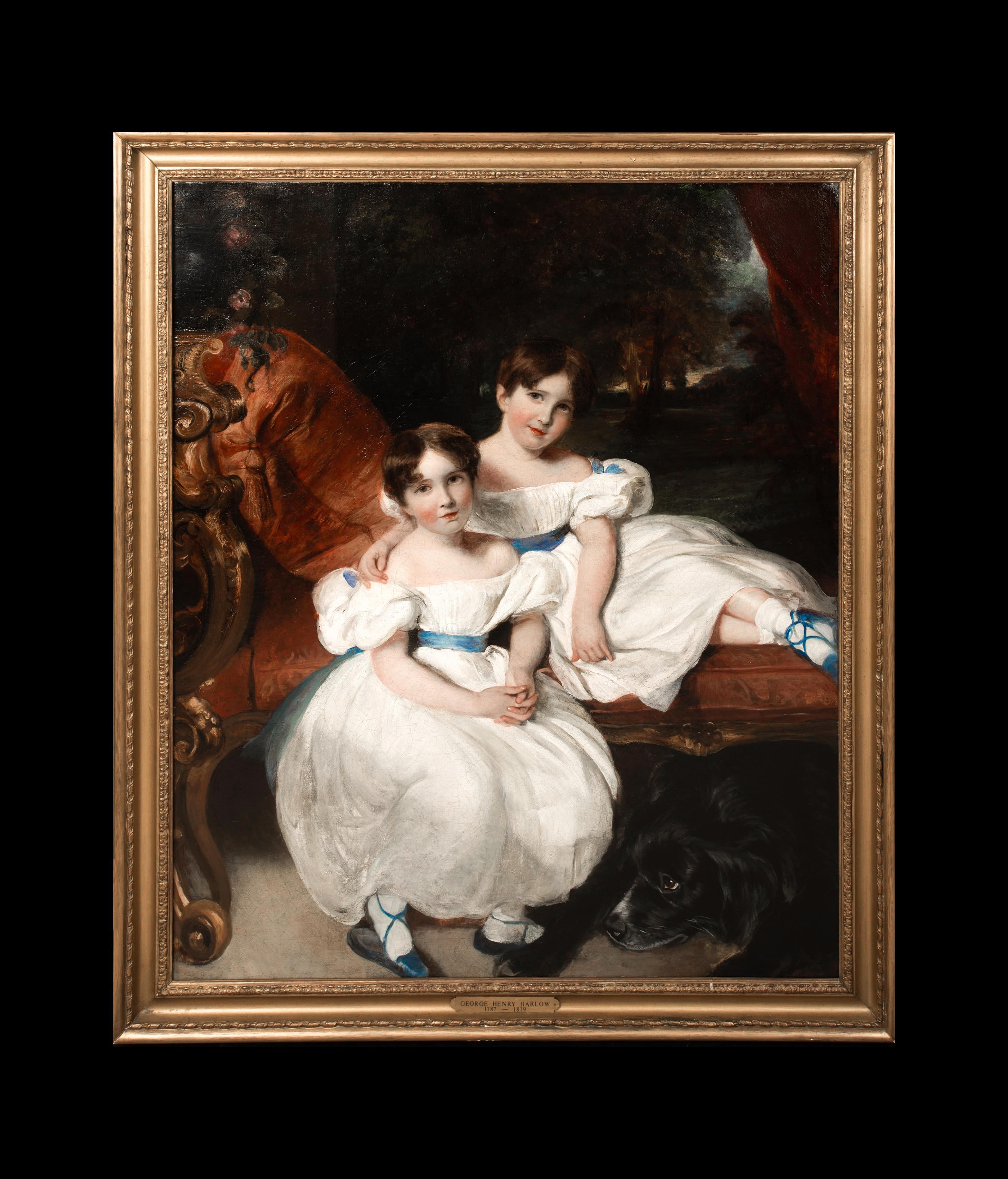 Ritratto di due sorelle, XIX secolo   di George Henry Harlow (1787-1819) 1