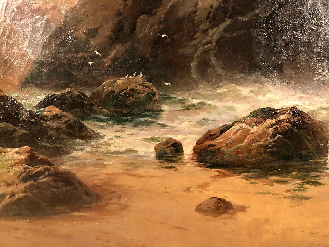 George Henry Jenkins (1843-1914). Le rivage, très grande huile sur toile encadré For Sale 10